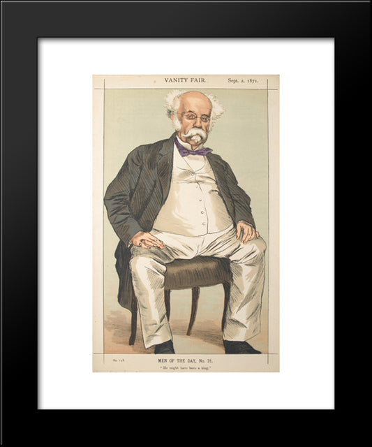 Men Or Women Of The Day No.310 Caricature Of The Duke Of Saldanha 20x24 Black Modern Wood Framed Art Print Poster by Tissot, James