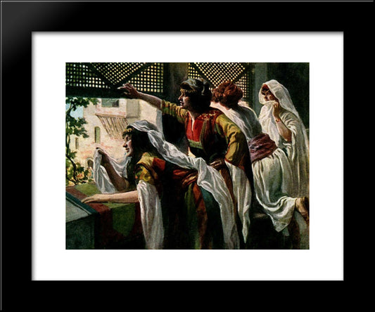 Michal Despises David 20x24 Black Modern Wood Framed Art Print Poster by Tissot, James