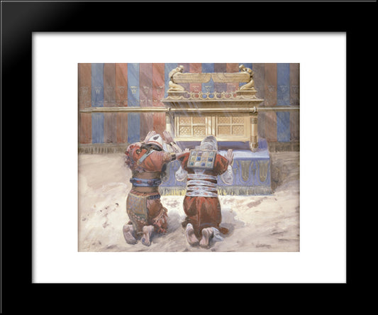 Moses And Joshua In The Tabernacle 20x24 Black Modern Wood Framed Art Print Poster by Tissot, James