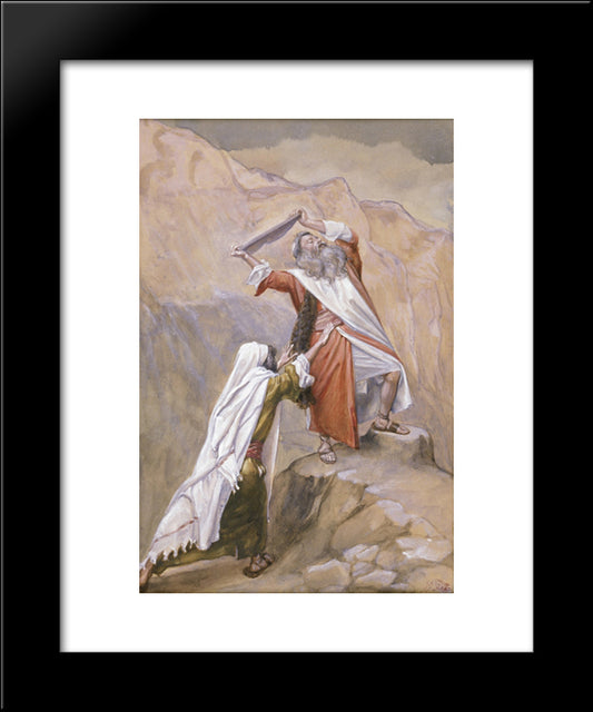 Moses Destroys The Tables Of The Ten Commandments 20x24 Black Modern Wood Framed Art Print Poster by Tissot, James