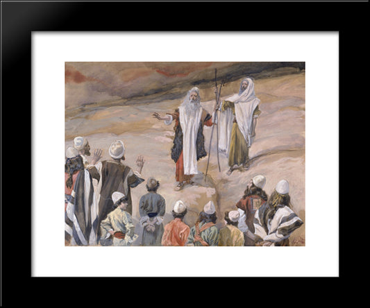 Moses Forbids The People To Follow Him 20x24 Black Modern Wood Framed Art Print Poster by Tissot, James