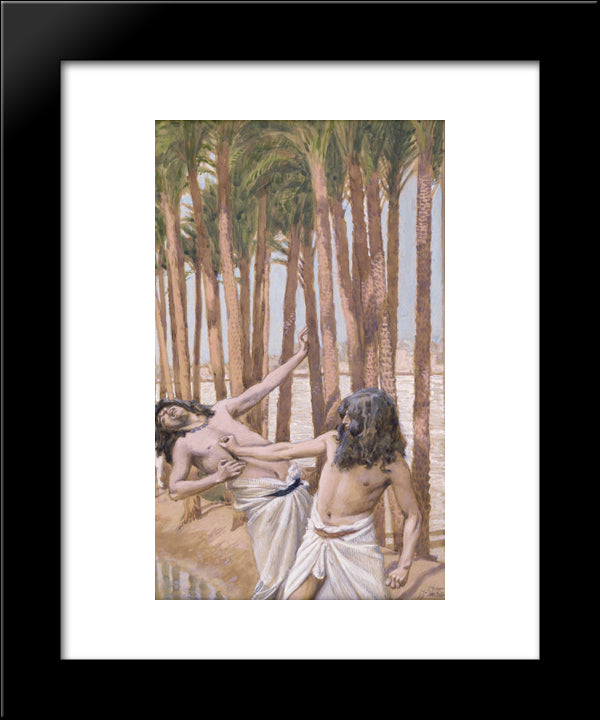 Moses Slays An Egyptian 20x24 Black Modern Wood Framed Art Print Poster by Tissot, James