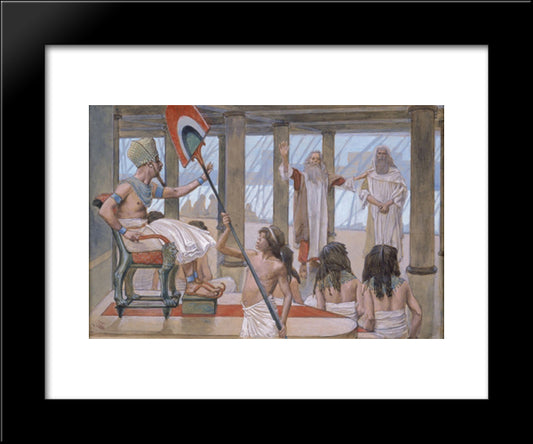 Moses Speaks To Pharaoh 20x24 Black Modern Wood Framed Art Print Poster by Tissot, James