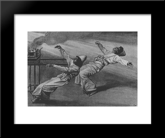 Nadab And Abihu Are Killed In The Tabernacle, Leviticus 20x24 Black Modern Wood Framed Art Print Poster by Tissot, James