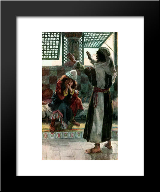 Nathan Rebukes David, As In 2 Samuel 120 20x24 Black Modern Wood Framed Art Print Poster by Tissot, James