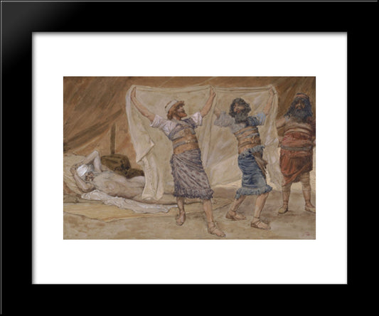 Noah'S Drunkenness 20x24 Black Modern Wood Framed Art Print Poster by Tissot, James