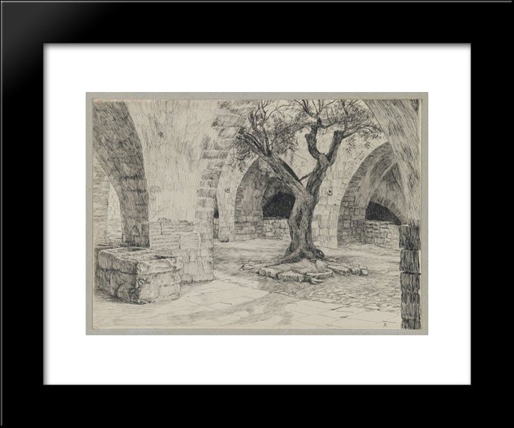 Out-Building Of The Armenian Convent, Jerusalem, Illustration From 'The Life Of Our Lord Jesus Christ' 20x24 Black Modern Wood Framed Art Print Poster by Tissot, James