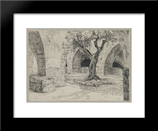 Out-Building Of The Armenian Convent, Jerusalem, Illustration From 'The Life Of Our Lord Jesus Christ' 20x24 Black Modern Wood Framed Art Print Poster by Tissot, James