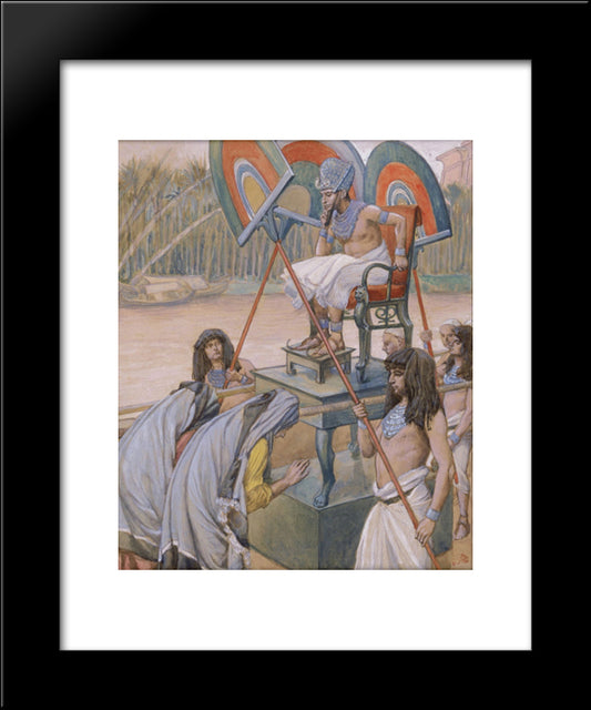 Pharaoh And The Midwives 20x24 Black Modern Wood Framed Art Print Poster by Tissot, James