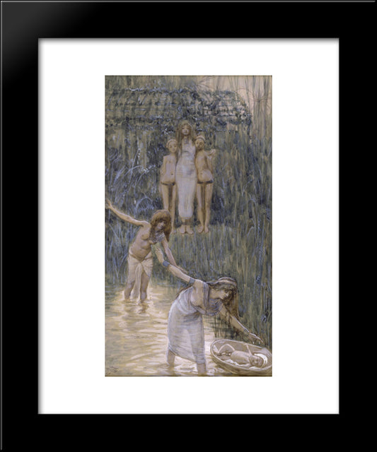 Pharaoh'S Daughter Has Moses Brought To Her 20x24 Black Modern Wood Framed Art Print Poster by Tissot, James