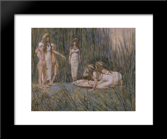 Pharaoh'S Daughter Receives The Mother Of Moses 20x24 Black Modern Wood Framed Art Print Poster by Tissot, James