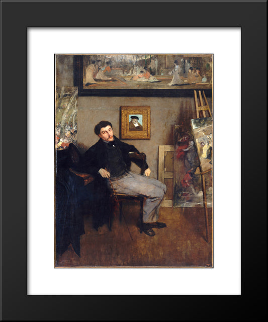 Portrait Of James Tissot 20x24 Black Modern Wood Framed Art Print Poster by Tissot, James