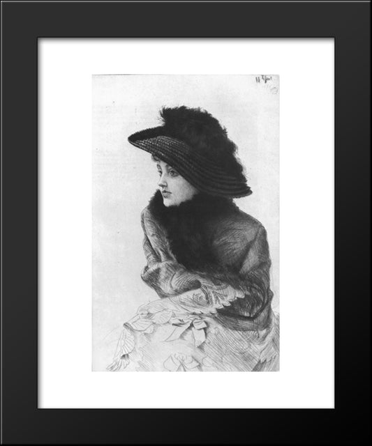 Portrait Of M. N. 20x24 Black Modern Wood Framed Art Print Poster by Tissot, James