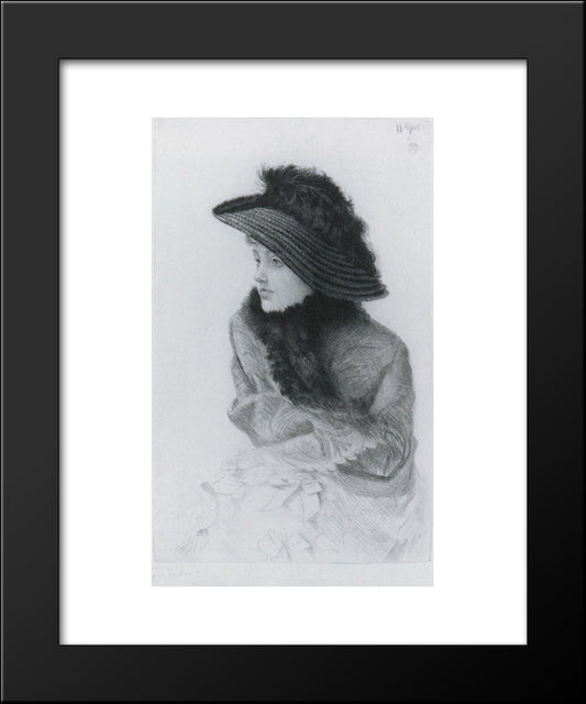 Portrait Of M.N. (Portrait Of Mrs. Newton) 20x24 Black Modern Wood Framed Art Print Poster by Tissot, James