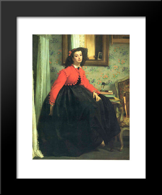 Portrait Of Mlle. L.L. (Young Lady In A Red Jacket) 20x24 Black Modern Wood Framed Art Print Poster by Tissot, James