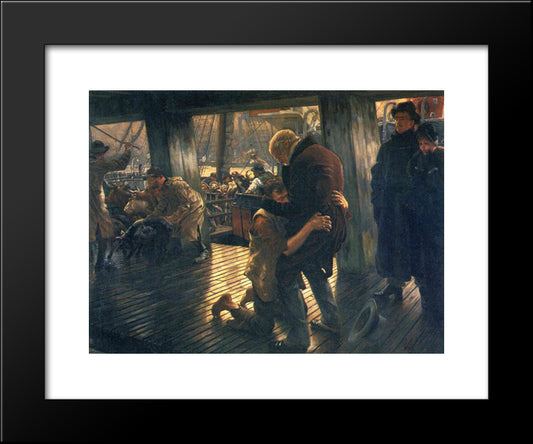 Prodigal Son, The Return 20x24 Black Modern Wood Framed Art Print Poster by Tissot, James