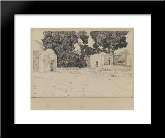 Rear Of The Mosque Of Omar 20x24 Black Modern Wood Framed Art Print Poster by Tissot, James
