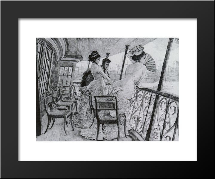 Remembrance Ball On Board 20x24 Black Modern Wood Framed Art Print Poster by Tissot, James