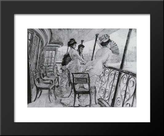Remembrance Ball On Board 20x24 Black Modern Wood Framed Art Print Poster by Tissot, James