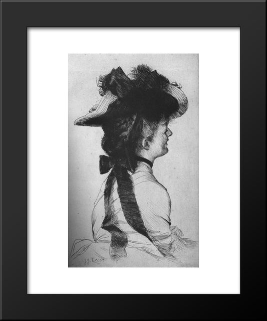 Rubens Hat 20x24 Black Modern Wood Framed Art Print Poster by Tissot, James