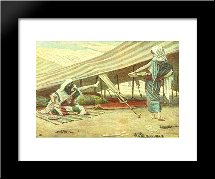 Sarai Sends Hagar Away 20x24 Black Modern Wood Framed Art Print Poster by Tissot, James