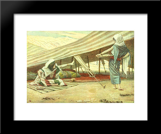 Sarai Sends Hagar Away 20x24 Black Modern Wood Framed Art Print Poster by Tissot, James