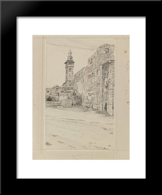 Site Of The Antonia Tower 20x24 Black Modern Wood Framed Art Print Poster by Tissot, James