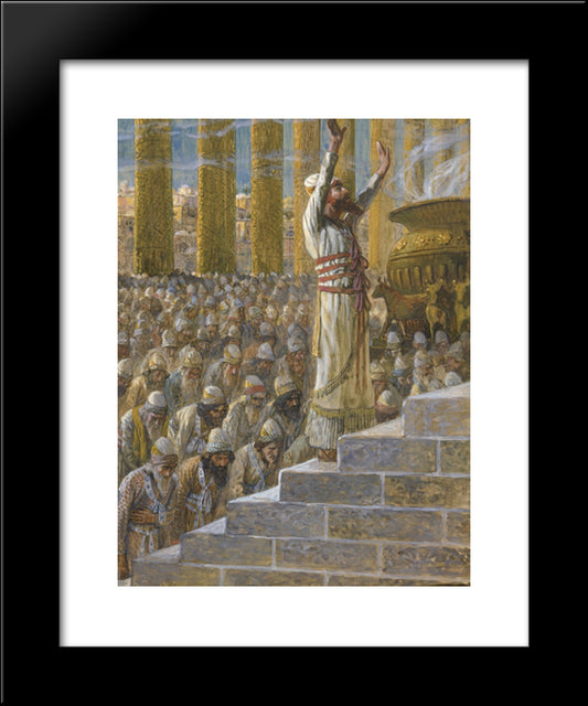 Solomon Dedicates The Temple At Jerusalem 20x24 Black Modern Wood Framed Art Print Poster by Tissot, James