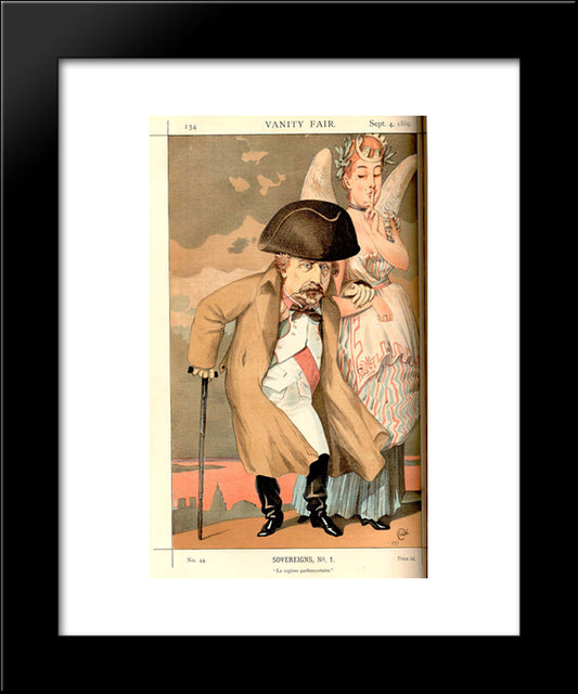Sovereigns No.10 Caricature Of Napoleon Iii 20x24 Black Modern Wood Framed Art Print Poster by Tissot, James