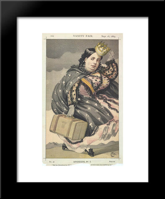 Sovereigns No.20 Caricature Of Isabella Ii Of Spain 20x24 Black Modern Wood Framed Art Print Poster by Tissot, James