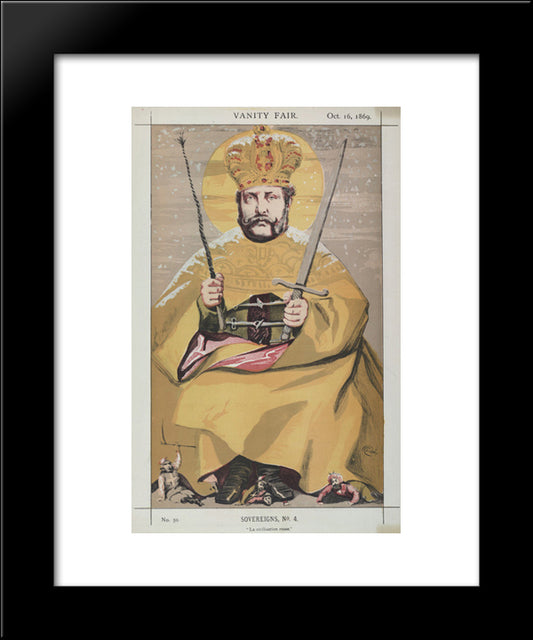 Sovereigns No.40 Caricature Of Alexander Ii Of Russia 20x24 Black Modern Wood Framed Art Print Poster by Tissot, James