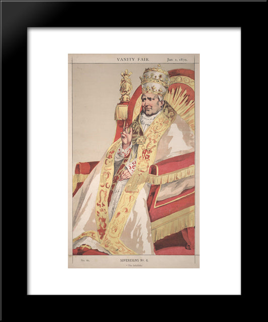 Sovereigns No.60 Caricature Of Pope Pius Ix 20x24 Black Modern Wood Framed Art Print Poster by Tissot, James