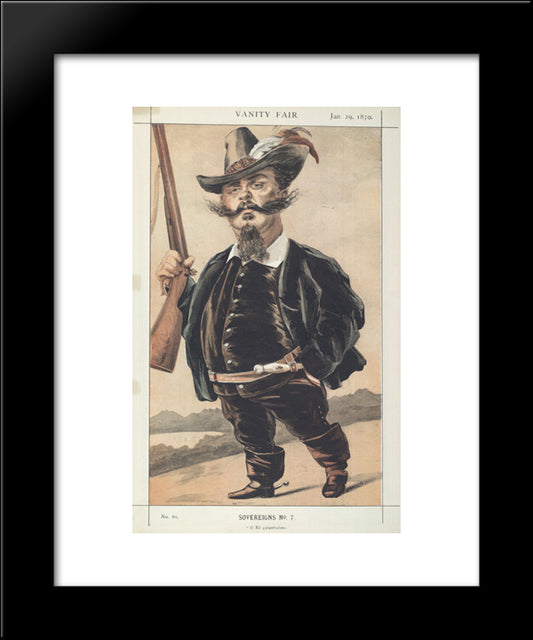 Sovereigns No.70 Caricature Of M Victor Emmanuel Ii Of Italy 20x24 Black Modern Wood Framed Art Print Poster by Tissot, James