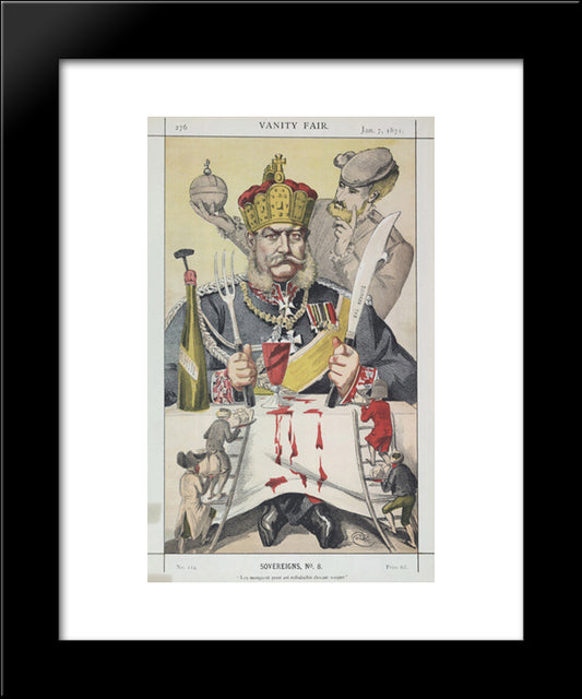 Sovereigns No.80 Caricature Of The King Of Prussi 20x24 Black Modern Wood Framed Art Print Poster by Tissot, James