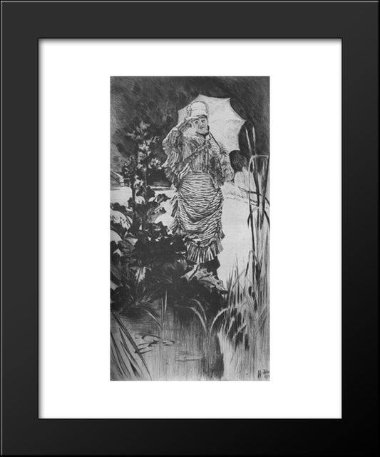 Spring Morning 20x24 Black Modern Wood Framed Art Print Poster by Tissot, James