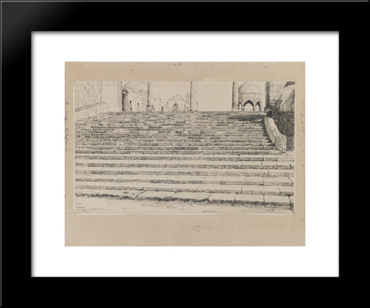 Staircase Of The Court, Haram 20x24 Black Modern Wood Framed Art Print Poster by Tissot, James