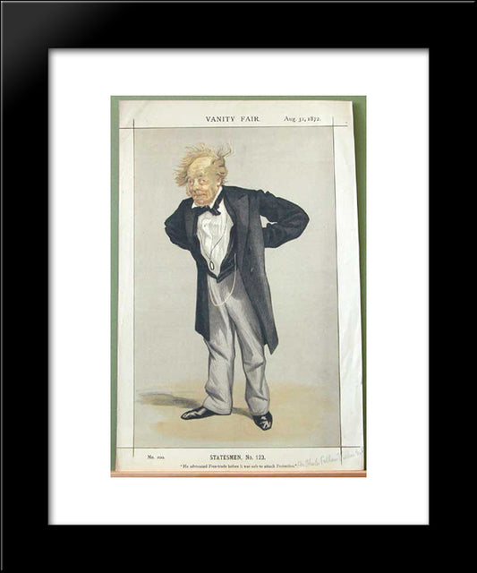 Statesmen No.1230 Caricature Of The Rt Hon Cp Villiers M.P. 20x24 Black Modern Wood Framed Art Print Poster by Tissot, James