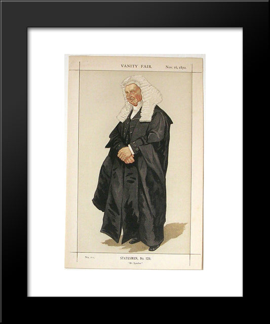 Statesmen No.1290 Caricature Of The Rt Hon Hbw Brand M.P. 20x24 Black Modern Wood Framed Art Print Poster by Tissot, James