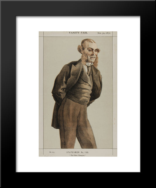 Statesmen No.1300 Caricature Of Mr Roger Eykyn, Liberal M.P. For Windsor 20x24 Black Modern Wood Framed Art Print Poster by Tissot, James