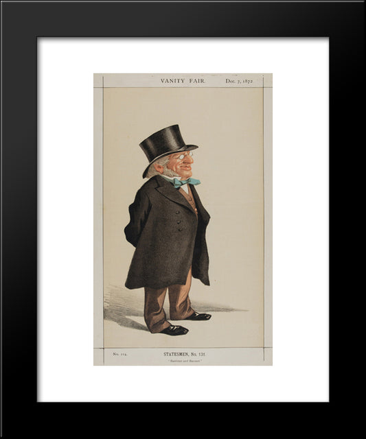 Statesmen No.1310 Caricature Of Sir Francis Goldsmid M.P. 20x24 Black Modern Wood Framed Art Print Poster by Tissot, James