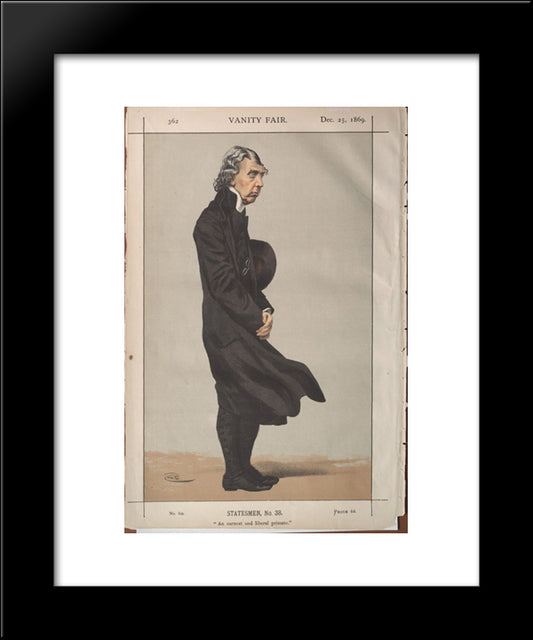 Statesmen No.380 Caricature Of Archibald Campbell Tait, Archbishop Of Canterbury 20x24 Black Modern Wood Framed Art Print Poster by Tissot, James