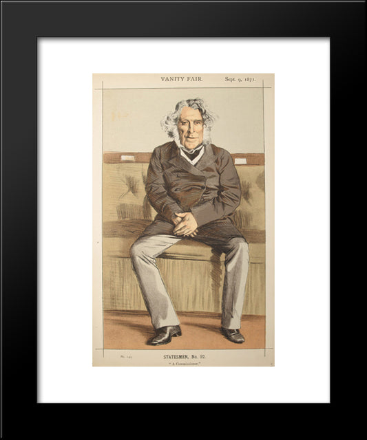 Statesmen No.920 Caricature Of The Rt Hon Russell Gurney 20x24 Black Modern Wood Framed Art Print Poster by Tissot, James