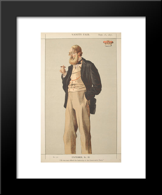 Statesmen No.930 Caricature Of The Duke Of Rutland 20x24 Black Modern Wood Framed Art Print Poster by Tissot, James