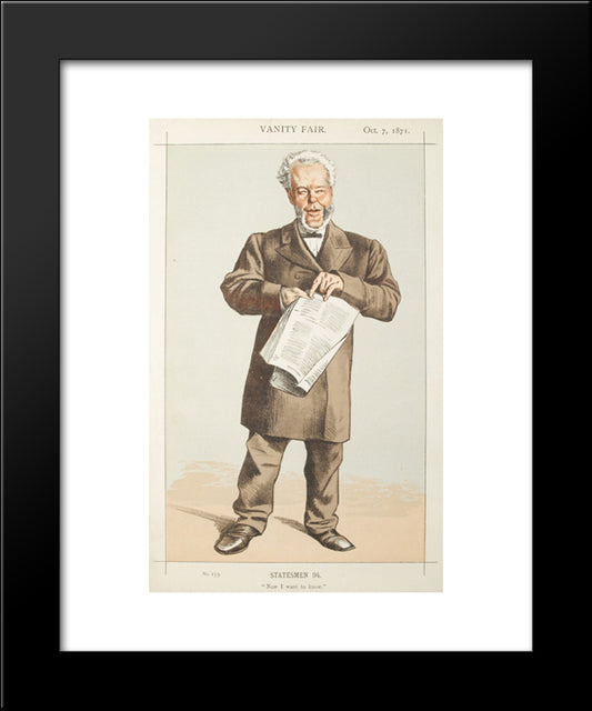 Statesmen No.940 Caricature Of Alderman Andrew Lusk M.P. 20x24 Black Modern Wood Framed Art Print Poster by Tissot, James