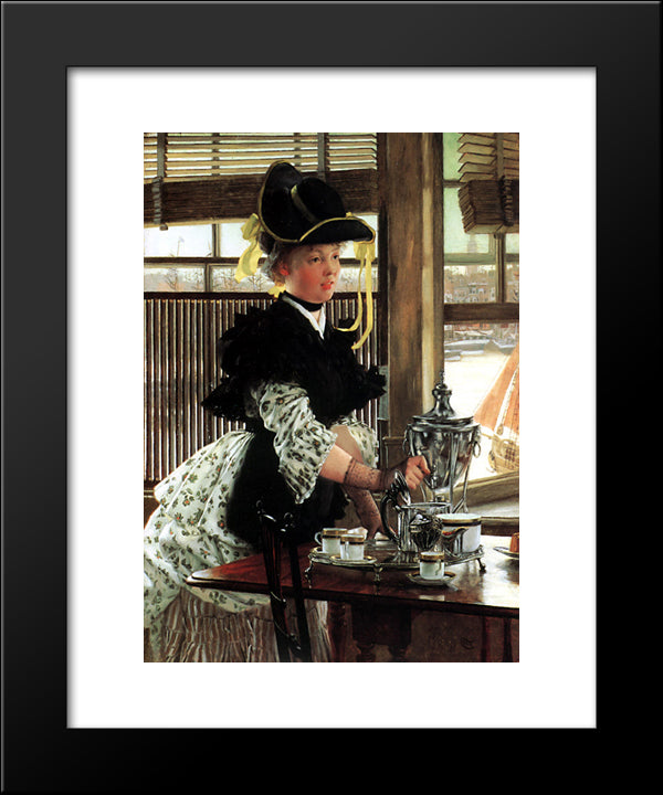 Tea Time 20x24 Black Modern Wood Framed Art Print Poster by Tissot, James