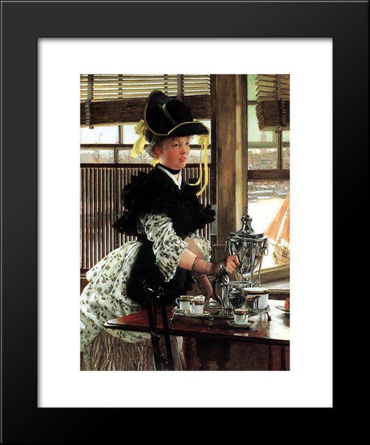 Tea Time 20x24 Black Modern Wood Framed Art Print Poster by Tissot, James