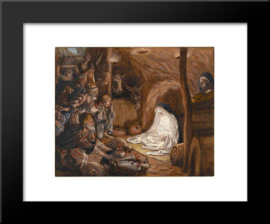 The Adoration Of The Shepherds, Illustration For 'The Life Of Christ' 20x24 Black Modern Wood Framed Art Print Poster by Tissot, James
