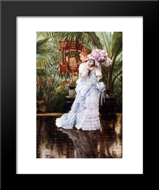 The Bunch Of Lilacs 20x24 Black Modern Wood Framed Art Print Poster by Tissot, James