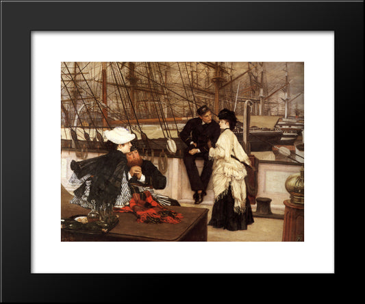 The Captain And The Mate 20x24 Black Modern Wood Framed Art Print Poster by Tissot, James