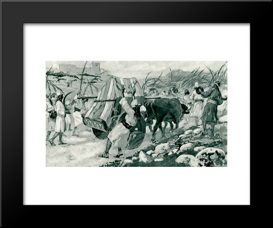 The Chastisement Of Uzzah 20x24 Black Modern Wood Framed Art Print Poster by Tissot, James